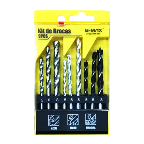 KIT BROCAS 9 PÇS BMAX BM-365