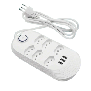 RÉGUA ESTENSÃO 6 TOMADAS 3 USB 2M BMAX BM-8705A
