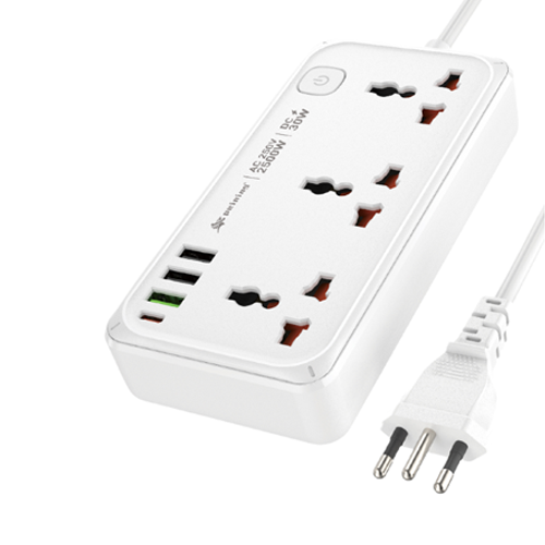 FONTE EXTENSÃO 3 TOMADAS 1PD 3USB 65W PEINING PEI-ST02
