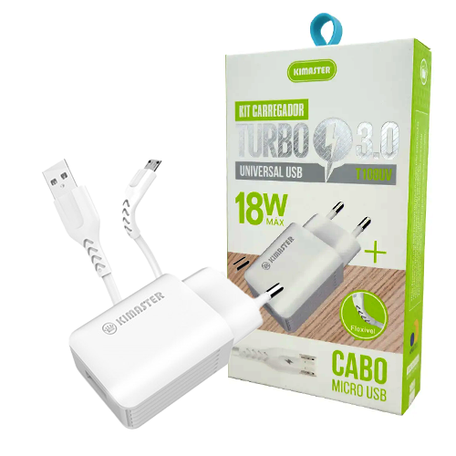 KIT CARREGADOR MICRO USB KIMASTER - T108UV