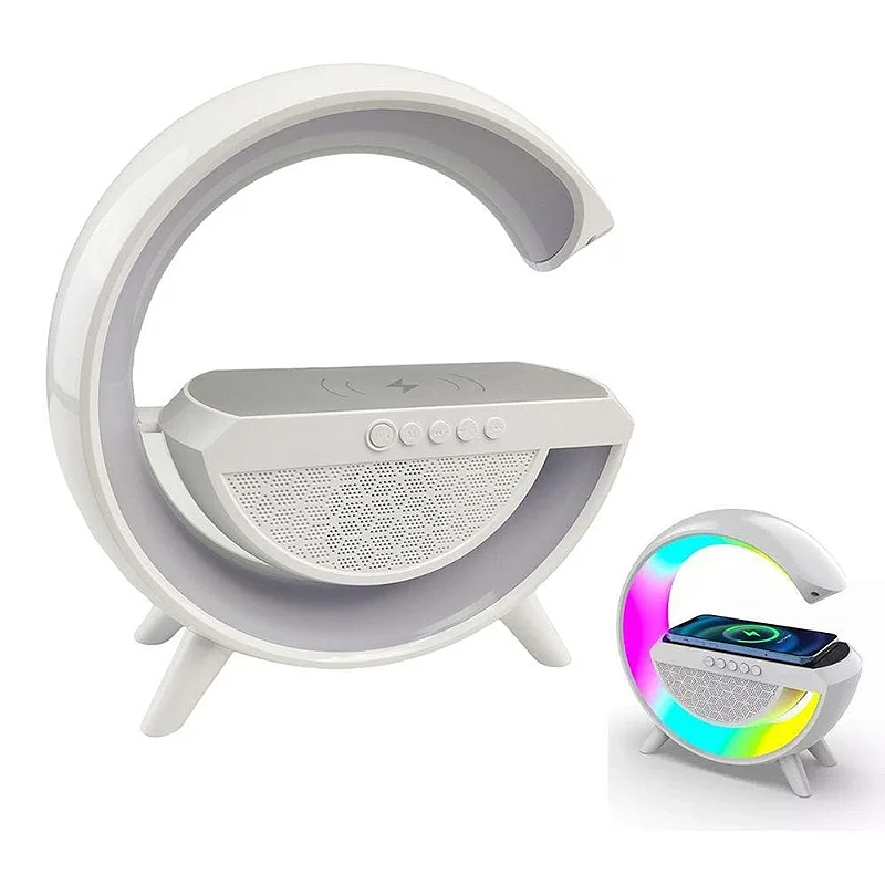 LUMINÁRIA G RGB COM CAIXA DE SOM E CARREGADO POR INDUÇÃO BMAX BM-F946B
