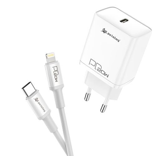 KIT CARREGADOR PD USB-C/LIGHTNING 20W PEINING PEI-PD023-I