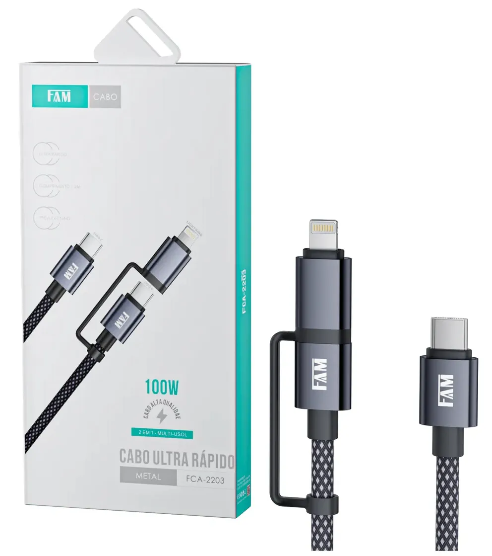 CABO FAM TIPO C/TIPO C IP 1.2MTS FCA-2203