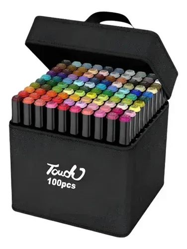 ESTOJO DE CANETAS COM 100 CORES TOUCH100 MK-100