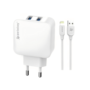 KIT CARREGADOR 2USB LIGHTNING 3.1A PEINING PEI-295-IP