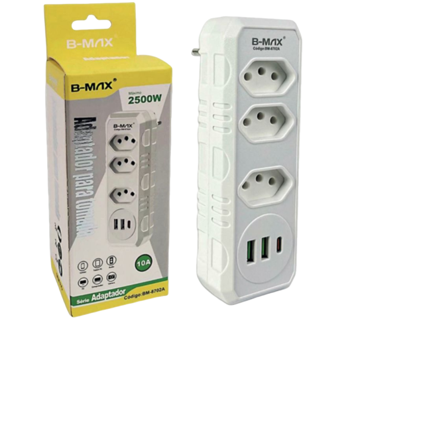 ADAPTADOR BMAX P/ TOMADA BM-8702A