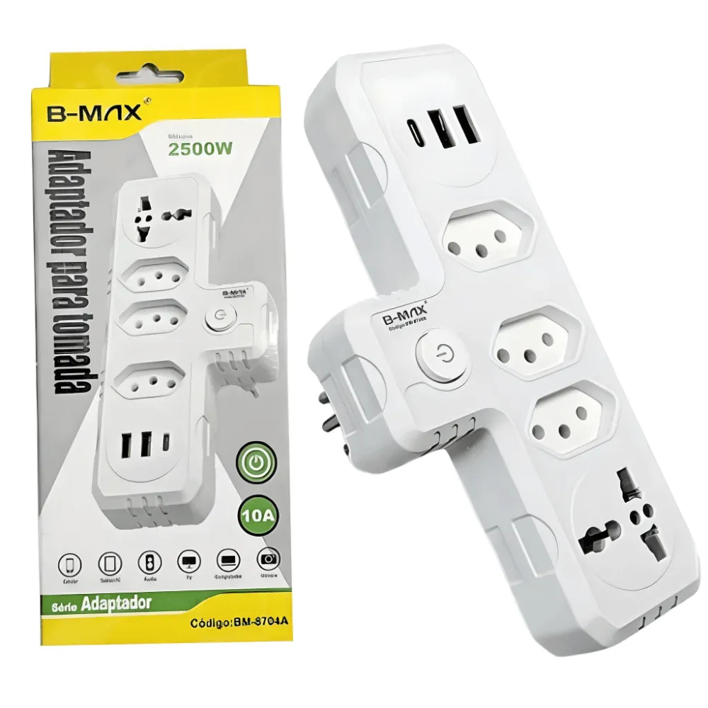 ADAPTADOR BMAX P/ TOMADA BM-8704A