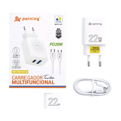 CARREGADOR PEINING MULTI USB/TYPEC/SMART 20W TYPE C PEI-PD1131-5