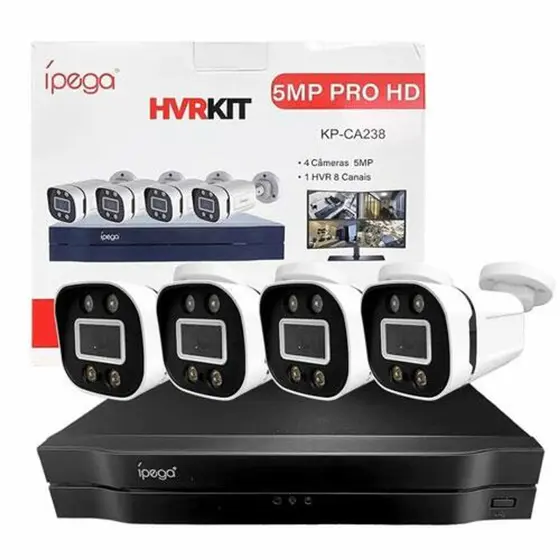 KIT KNUP/IPEGA NVR COM 4 CAMERAS KP-CA238