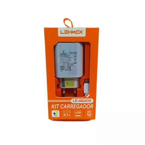 CARREGADOR LEHMOX IP LE-482 IOS/LE-482-3