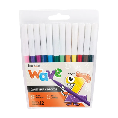CANETINHAS HIDROCOLOR BAZZE 12CORES 614816