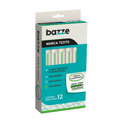 MARCA TEXTO BAZZE VERDE CX 12UN 617961