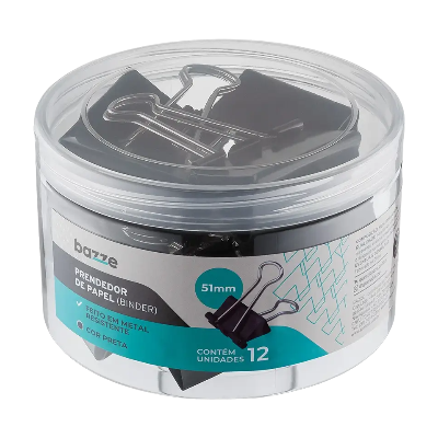 PRENDEDOR BAZZE PAPEL 51MM 12UN 618975