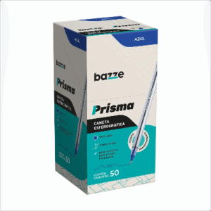 CANETA BAZZE ESF AZUL PRISMA 1.0 CX50UN 901385