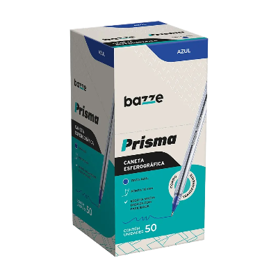 CANETA BAZZE ESF AZUL PRISMA 1.0 CX50UN 901385
