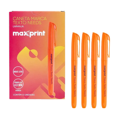 MARCATEXTO MAXPRINT LARANJA CX12UN 70000132