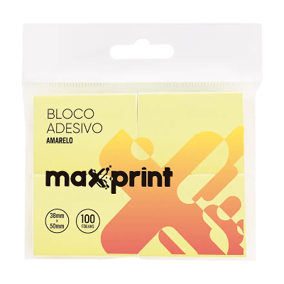 BLOCO ADESIVO MAXPRINT PEQUENO AMARELO 74986