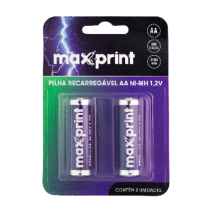 PILHA RECARREGAVEL MAXPRINT AA 1,2V CX2UN 75000043