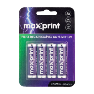 PILHA RECARREGAVEL MAXPRINT AA 1,4V 4 UN  75000044