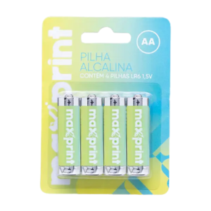 PILHA ALCALINA MAXPRINT AA 1,5V CX4UN 756343