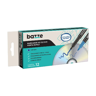 MARCADOR BAZZE CD AZUL CX 12UN 900197