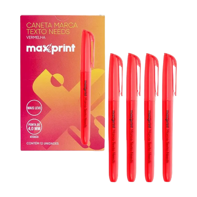MARCATEXTO MAXPRINT VERMELHA CX12UN 70000137