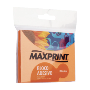 BLOCO ADESIVO MAXPRINT NEON GRANDE LARANJA 743401