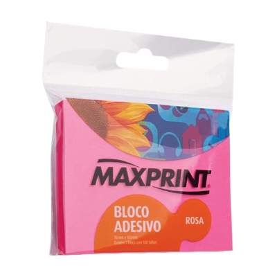 BLOCO ADESIVO MAXPRINT NEON MEDIO ROSA 743363
