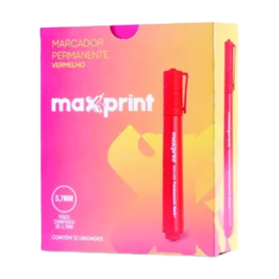 MARCADOR PERMANENTE MAXPRINT VERMELHO CX12UN 709099