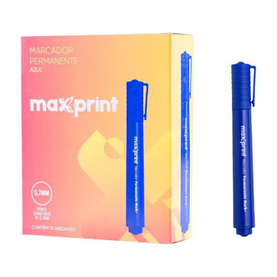 MARCADOR PERMANENTE MAXPRINT AZUL CX12UN 709070