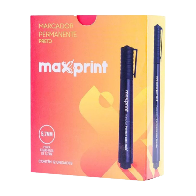 MARCADOR PERMANENTE MAXPRINT PRETO CX12UN 709084