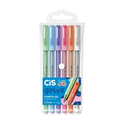 CANETA CIS GELYX 0,8 ESTOJO C/6 PASTEL-57117