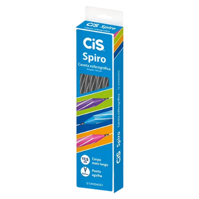 CANETA ESF CIS SPIRO 0.7 PRETA-520610