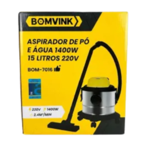 ASPIRADOR DE PÓ E ÁGUA 1400W 15 LITROS 220V BOMVINK BOM-7016