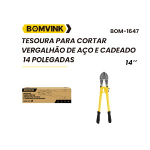 TESOURA PARA CORTAR VERGALHÃO DE AÇO E CADEADO 14 POLEGADAS BOMVINK BOM-1647