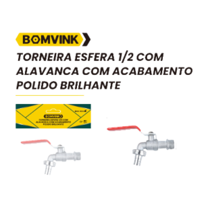 TORNEIRA ESFERA 1/2 COM ALAVANCA COM ACABAMENTO POLIDO BOMVINCK BOM-2243