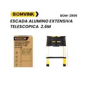 ESCADA ALUMINO EXTENSIVA TELESCOPICA 2.6M BOMVINK BOM-2806