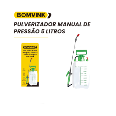 PULVERIZADOR MANUAL DE PRESSÃO 5 LITROS BOMVINK BOM-7618