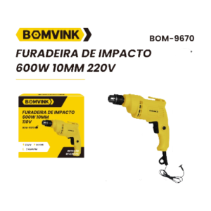 FURADEIRA DE IMPACTO 600W 10MM 220V BOMVINK BOM-9670