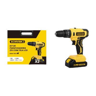 KIT DE PARAFUSADEIRA 21V COM TELA BOMVINK BOM-9972
