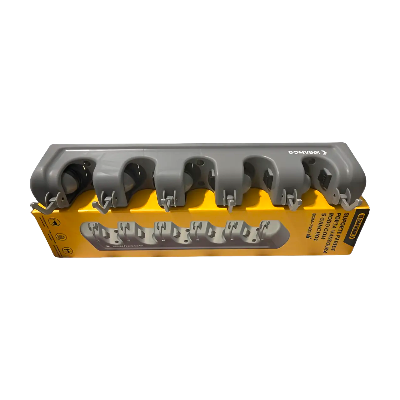 SUPORTE PAREDE PORTA VASSOURA RODO COM 5 GANCHOS BOMVINCK BOM-7503