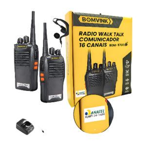 RADIO WALK TALK CO-MUNI CADOR 16 CANAIS BOMVINK BOM-5700