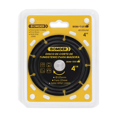 DISCO DE CORTE DE TUNGSTENIO PARA MADEIRA 4 POLEGADAS BOMVINK BOM-5101