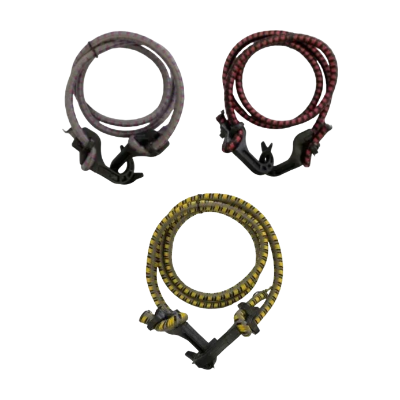 CONJUNTO COM 3 CORDAS ELÁSTICAS 1M COM GANCHOS BOMVINK BOM-7513