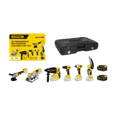 KIT FERRAMENTAS MULTIFUNÇÕES A BATERIA 6 EM 1 21V BOMVINK BOM-9761