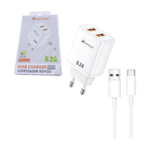 CARREGADOR PEINING 2 USB 6.2A TPC PEI-U234-3