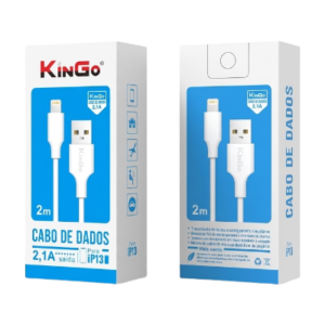 CABO 2M 2.1A KINGO USB-IP-BRANCO