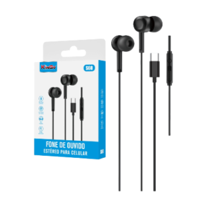 FONE DE OUVIDO KINGO TYPE C -S40 PRETO
