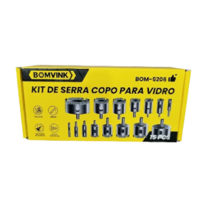 KIT SERRA COPO P/ VIDRO 15 PC BOMVINK BOM-5206